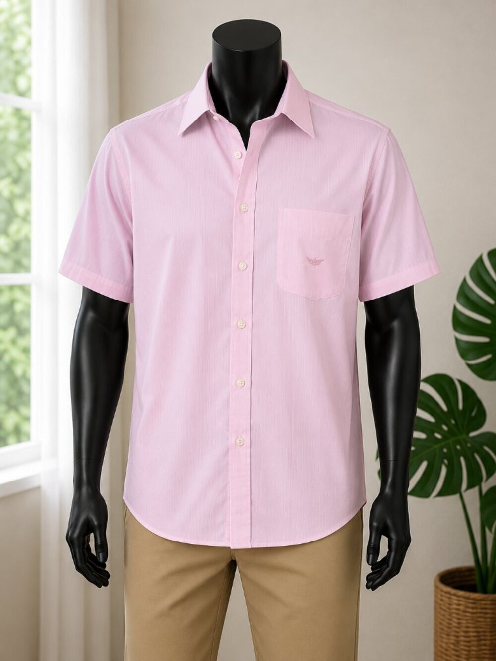 PETER'S Men's Pink Dress Shirt size L